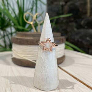 Anello linea piatta stella rose'