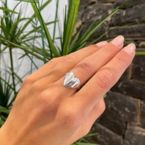 Anello cuore pieno argento