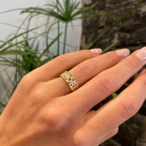 Anello amore zirconi gold