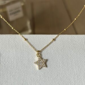 Collana rosario stellina zirconi gold