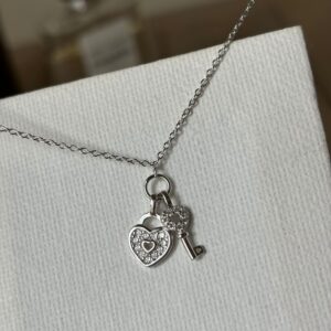 Collana chiave del cuore argento