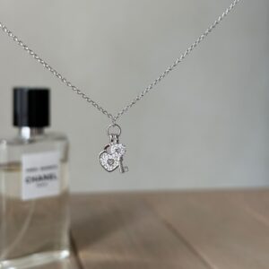 Collana chiave del cuore argento