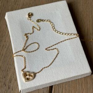 Collana Love cuore zirconi gold