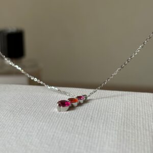 Collana semaforo zirconi colorati argento