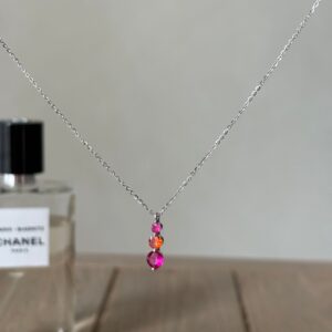 Collana semaforo zirconi colorati argento