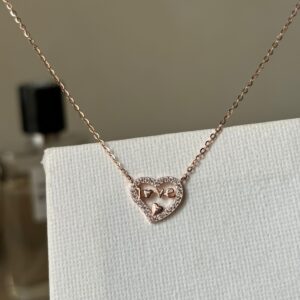 Collana Love cuore zircone rosé