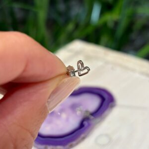 Orecchini mini contorno cuore argento