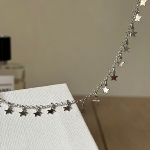 Collana multistelle liscia argento