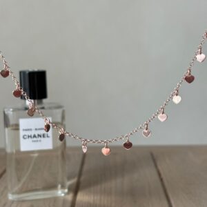 Collana multicuore liscia rose'