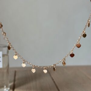 Collana multicuore liscia gold