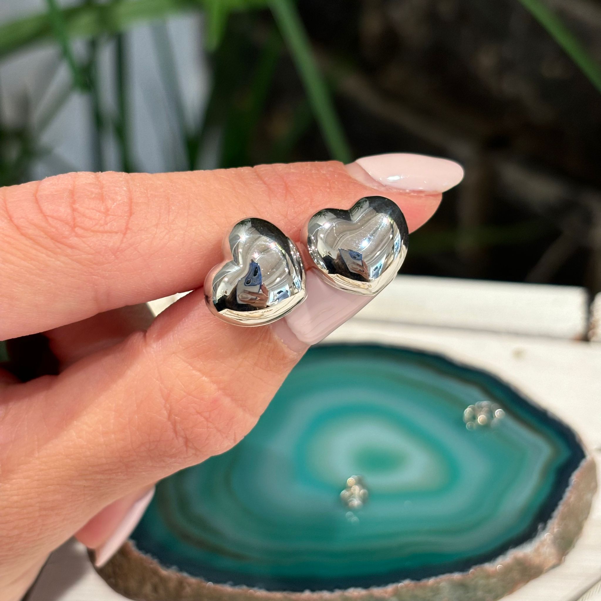 Orecchini A Borchia Cuore Bombato In Argento 925 – Piccoli E Romantici – 0,7 Cm – In Scatola Portagioie