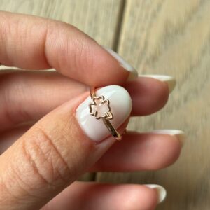 Anello mini quadrifoglio rose'