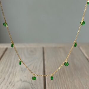 Collana gold lenticchia verde