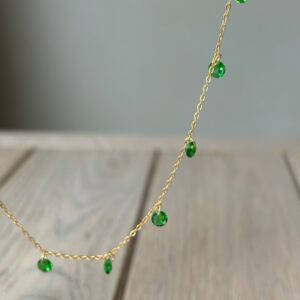 Collana gold lenticchia verde