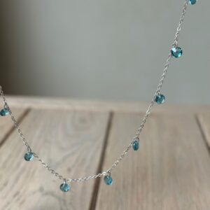 Collana argento lenticchia azzurra