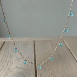 Collana gold lenticchia stellina azzurra