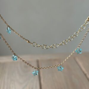 Collana gold lenticchia stellina azzurra