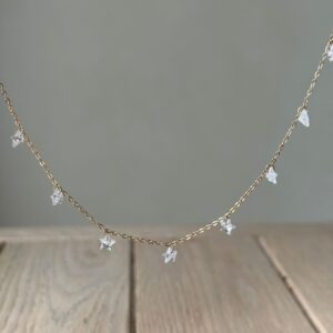 Collana gold lenticchia stelline bianca