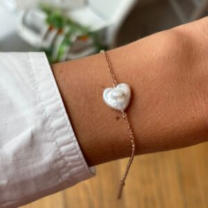 Bracciale cuore perla di fiume