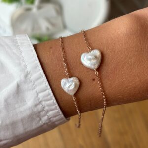 Bracciale cuore perla di fiume