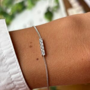 Bracciale stecca zirconi argento