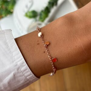 Bracciale 12 cuoricini rose'