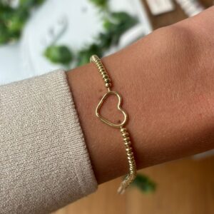 Bracciale contorno cuore grande gold