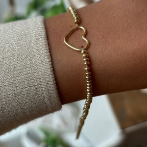 Bracciale contorno cuore grande gold