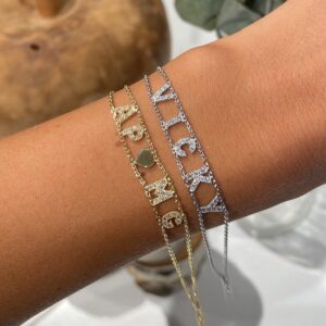 Bracciale liscio/zirconi gold