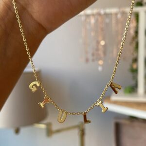 Collana liscia/zirconi gold