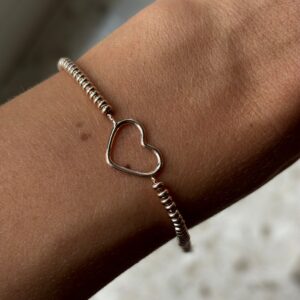 Bracciale contorno cuore grande rose'