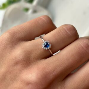 Anello mini Kate cuore blu