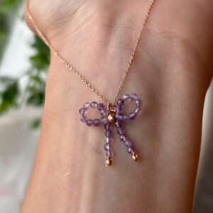 Collana fiocchetto viola