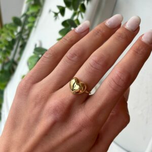 Anello cuore bombato gold