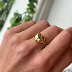 Anello cuore bombato gold