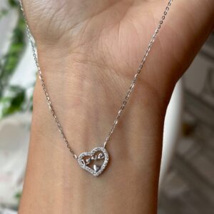 Collana Love cuore zirconi argento