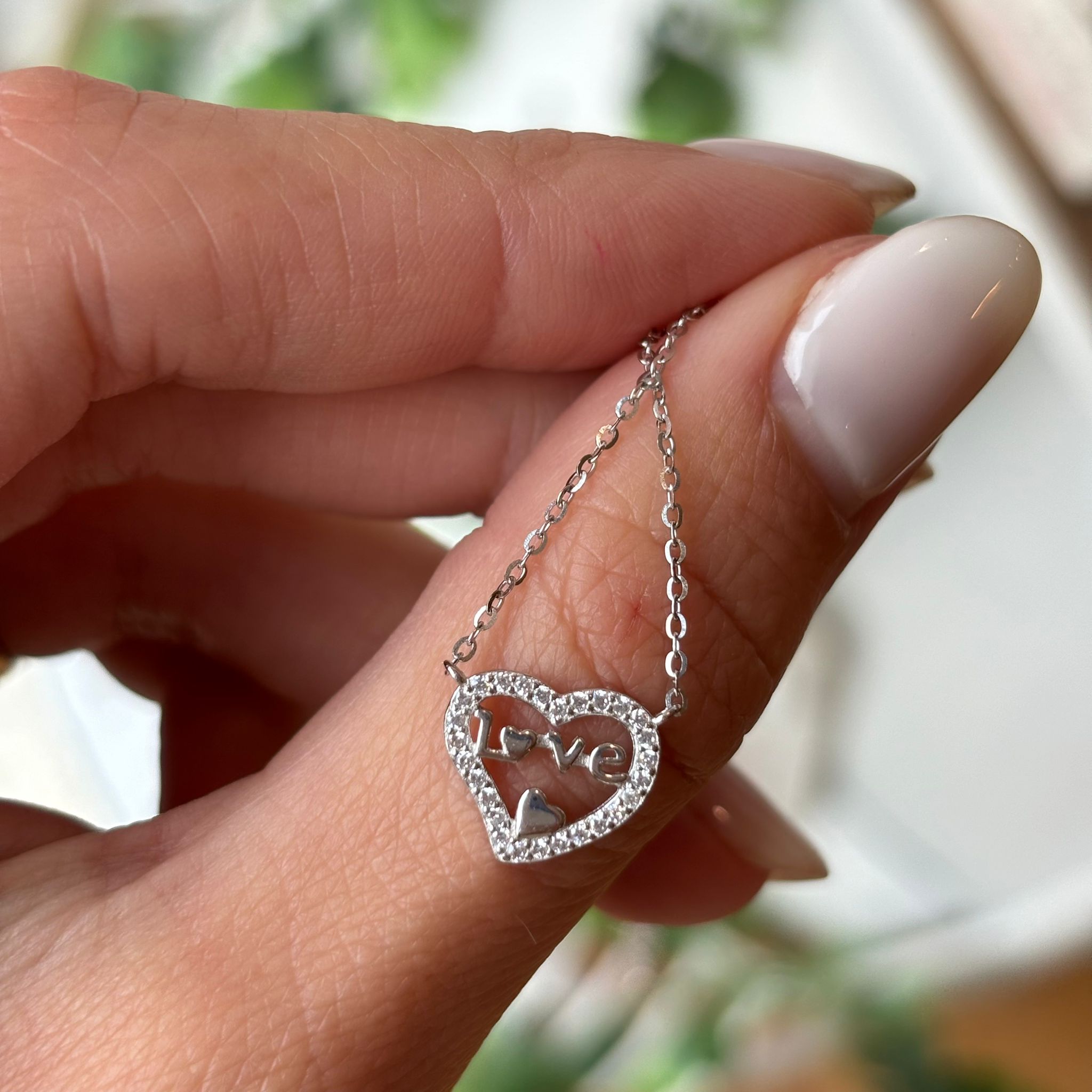 MICMIF Collana Cuore In Argento 925 Con Zirconi: Gioiello Donna Regalo Per Fidanzata O Moglie