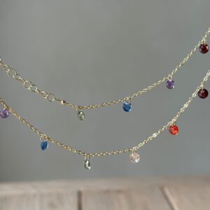 Collana gold lenticchia multicolore scura