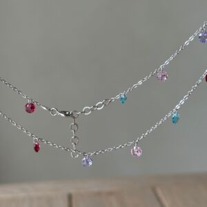 Collana argento lenticchia multicolore chiara