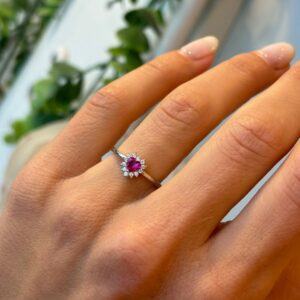 Anello mini Kate cuore fucsia