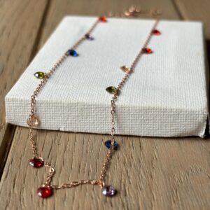 Collana rose' lenticchia multicolore scura