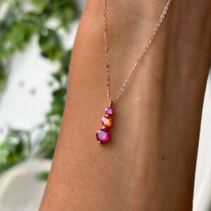 Collana semaforo zirconi colorati rose'