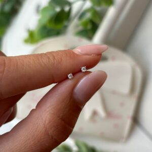 Orecchini punto luce 2 mm argento