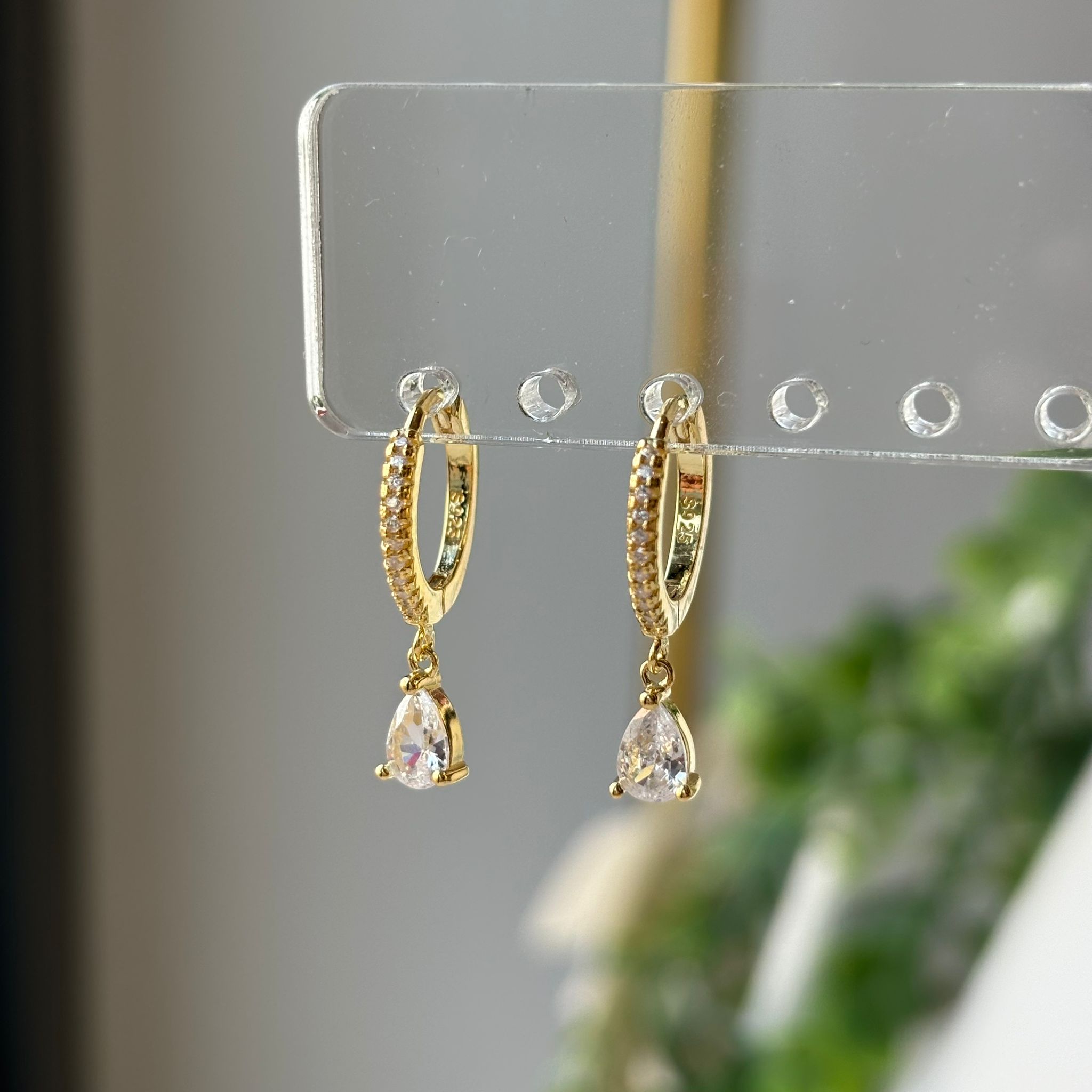 Orecchini Donna Goccia Placcati Oro Con Zirconia Cubica | Yazilind | Pendenti Eleganti E Lucenti